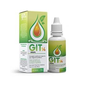 GIT 14 drop is the high quality digestive drops composed and prepared with best quality herbal extract and oil extracted from the fresh herbs under hygienic condition, strictly accordance with Vedic principles. GIT 14 drop is the high quality digestive drops composed and prepared with best quality herbal extract and oil extracted from the fresh herbs under hygienic condition, strictly accordance with Vedic principles. INGREDIENTS: Pudina (Mentha piperita) satva-, Ajwain (Trachyspermum ammi) satva, Muli kshar (Raphanus sativus) Powder, Senda Namak, Tankan Bhasam, Aloe vera leaves pulp, Hing (Ferula narthex) powder, Maharasnadi kwath, Tulsi (Ocimum sanctum) oil, Makkangini (Celastrus paniculatus) oil, Kalonji (Nigella sativa) oil. DOSAGE: 5-10 drops twice a day with water or as directed by physician. STORAGE: Store in a cool, dry & hygiene place. BENEFITS: Helps to Improve digestion Provide relief from upset stomach Provide relief from hyperacidity & heartburn Sold & Marketed By - Darjuv9 Enterprises Private Limited, Darjuv9 Tower, 41/35, West Punjabi Bagh, New Delhi - 110 026. Manufactured By: Nexgen Wellness, 16/2, Milestone, Delhi, Mathura Road, Faridabad, Haryana - 131 002. Manufactured in GMP Certified Facility Complete traditional recipe for your digestive problems 100% Premium Quality Ayurvedic Formulation